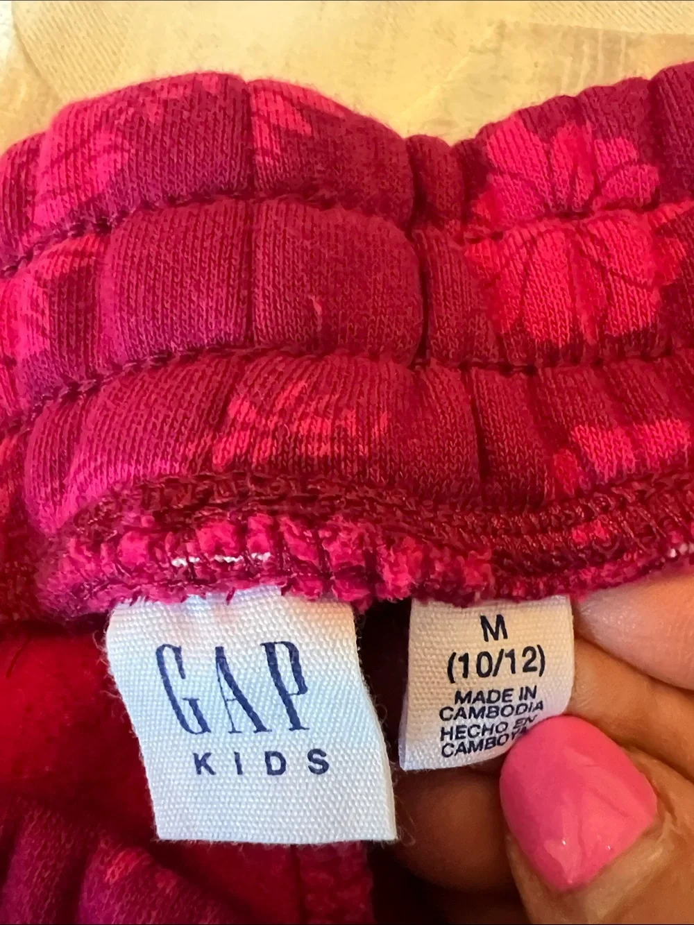 GAP Girls Bright Magenta Floral Cargo Lounge Pants
